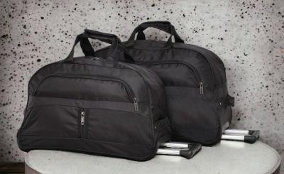 Комплект пътни чанти с колела и теглич Black