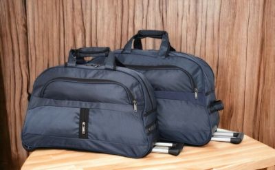 Комплект пътни чанти с колела и теглич Blue